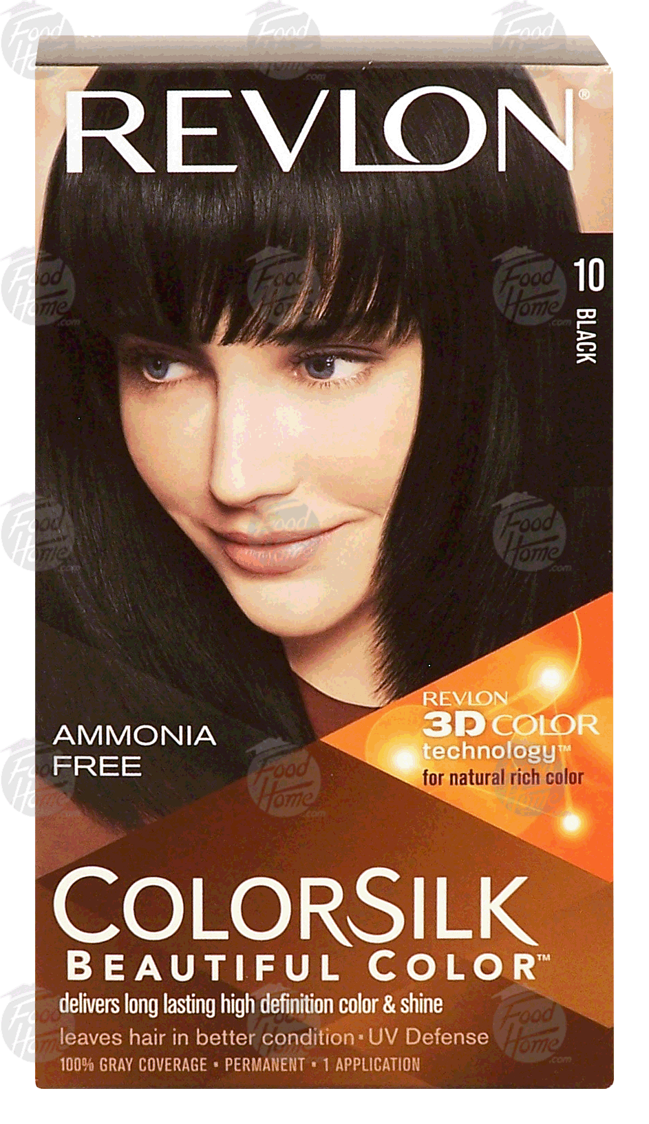 Revlon ColorSilk beautiful color; 10 black, ammonia free, permanent Full-Size Picture